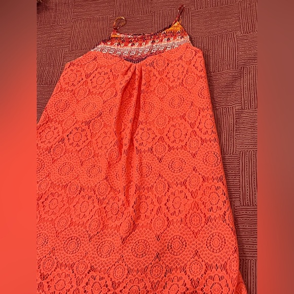 Maurices women’s large Orange crochet Patterned A-Line Skirt - Picture 9 of 16